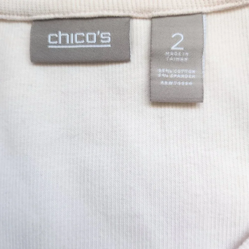 Chico's Women Size 2/12-14 (L) Pastel Pink Sleeveless Scoop Neck Ribbed Tank Top - Picture 12 of 12